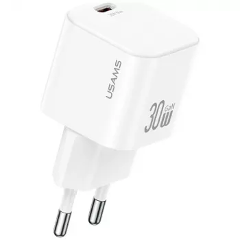 USAMS JO Series CC262 30W GaN USB-C-Netzteil mit 1m USB-C-Kabel - Weiß