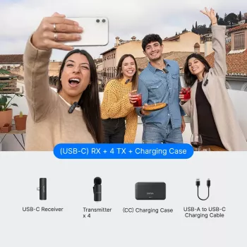 BOYA BY-V4U USB-C kabelloses Clip-On-Mikrofonsystem