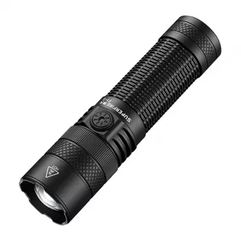 SUPERFIRE F1-S 1500 Lumen wiederaufladbare LED-Taschenlampe mit Teleskop-Zoom, 5 Modi, IP44, Schwarz