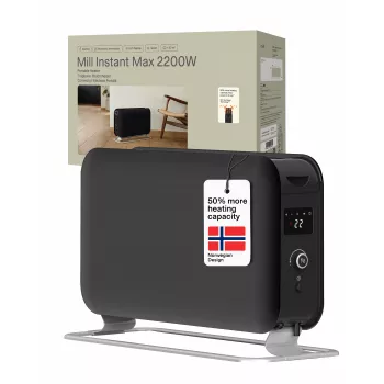 Mill Instant Max LED mobiler Konvektionsheizer, 2200 W, Schwarz