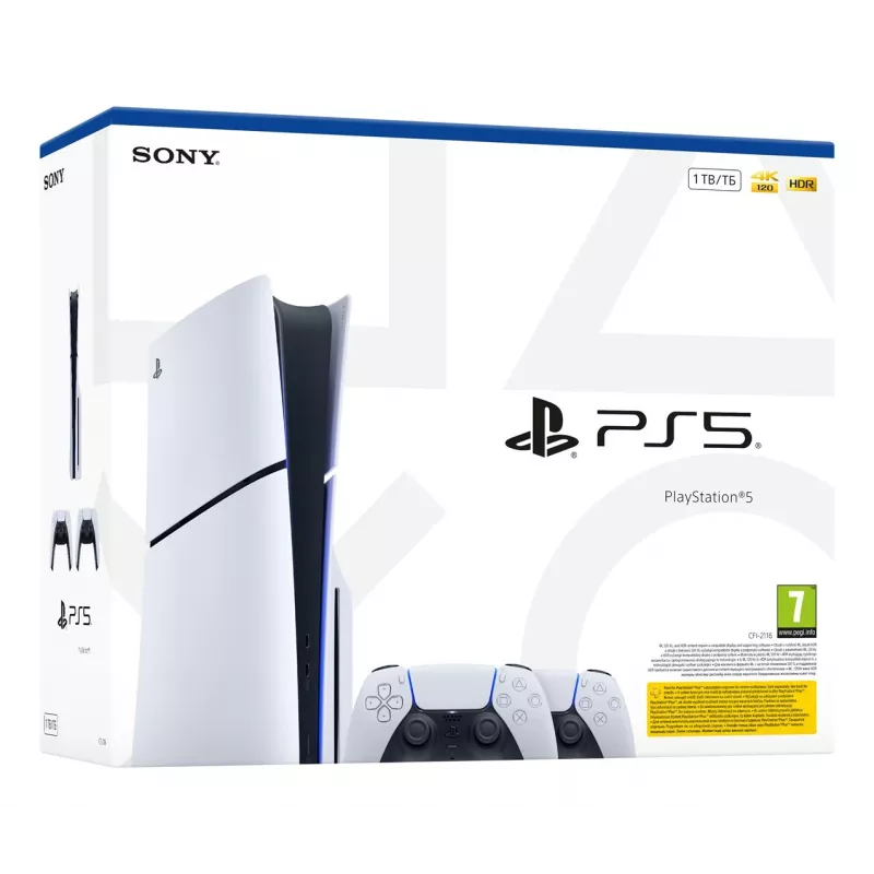 Sony PlayStation 5 Slim Disc Edition 1TB Konsole - Weiß & Schwarz