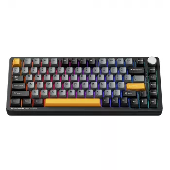 MACHENIKE K600-B82W Tri-Mode kabellose mechanische Gaming-Tastatur, 75% 82 Tasten, Gateron Silver Switches, Per-Key RGB, PBT Keycaps, Hot-Swappable, Schwarz