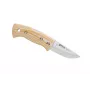 Helle Berget feststehendes Messer, 100 mm Sandvik 12C27 Edelstahl Drop-Point-Klinge, beiger Canvas-Micarta-Griff, Full Tang, Lederscheide, 220 mm Gesamtlänge