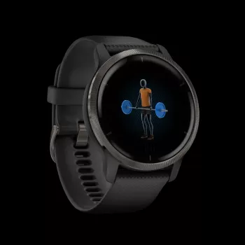 Garmin Venu 2 - 45 mm Smartwatch mit Silikonarmband - Schwarz