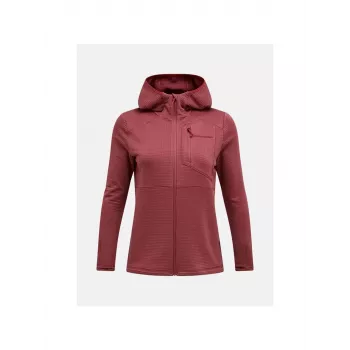 PEAK PERFORMANCE Damen Trail Polartec Power Grid Zip Hoodie Rot M