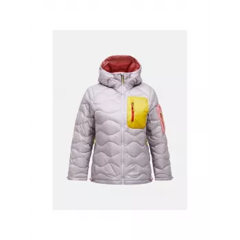 PEAK PERFORMANCE Damen Helium Utility Daunenjacke mit Kapuze - Grau (Größe L)