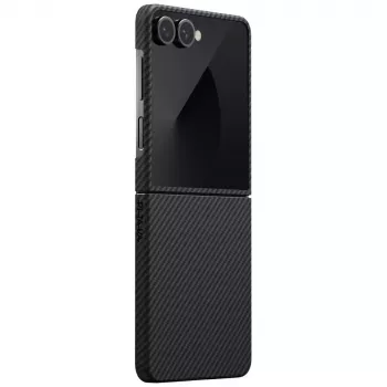 PITAKA Ultra-Slim MagSafe-Hülle für Samsung Galaxy Z Flip7 - Schwarz/Grau Aramidfaser