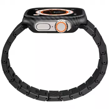PITAKA Carbon Fiber Modern Watch Band für Apple Watch 42/44/45/49mm Schwarz Grau