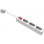 VALUE 3-fach Eurostecker Steckdosenleiste mit Schalter, 1,5 m Kabel, Weiß
