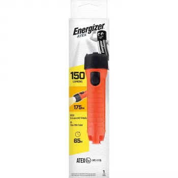 Energizer Mine Safety ATEX 2D Taschenlampe - Eigensichere LED, 150 Lumen, Gelb