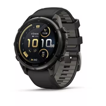 Garmin fenix 9 Pro Multisport-GPS-Smartwatch mit inReach-Satellitenkommunikation, 47 mm Carbon Gray DLC-Titangehäuse, schwarzes/pebblegraues Silikonarmband