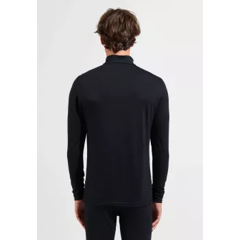 ODLO Merino 200 BL Top Turtle Neck LS Half Zip Thermounterwäsche - Schwarz - Größe S