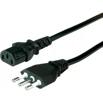 VALUE Italienisches Netzkabel C13 auf Typ L 5m Schwarz