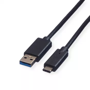 ROLINE USB 3.2 Gen 1 Kabel A auf C, 1 m, Schwarz