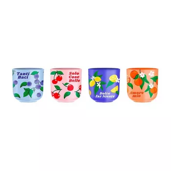 Bialetti Fruit Vibes Keramik Kaffeetassen-Set, 300 ml, Mehrfarbig, Spülmaschinen- und mikrowellengeeignet
