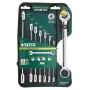 BAHCO ST08007ASJ 8-teiliger Doppel-Ratschen-Maulschlüsselsatz, 8-19 mm, 72 Zähne, Chrom-Vanadium, mit Rolltasche
