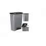 Curver Deco Bin 50L Pedal-Mülleimer, dunkelgrauer Korpus mit schwarzem Deckel und Pedal