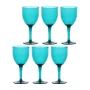 ROSE&TULIPANI FIABA Set aus 6 Acryl-Weingläsern 400 ml, Türkis