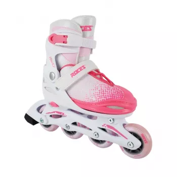 Roces Jokey X Girl Verstellbare Inline-Skates, Größe 26-29, Weiß/Rosa