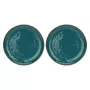 ROSE&TULIPANI Concerto Ottanio Set aus 2 runden Porzellan-Servierplatten, 32 cm, blau-grün, spülmaschinen- und mikrowellengeeignet
