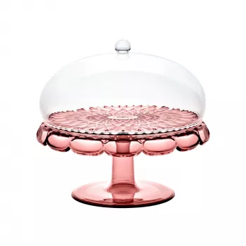 Guzzini Vanity Kuchenständer mit Glasglocke, Mauve, 30 cm