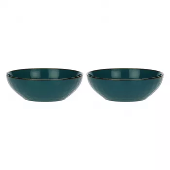 ROSE&TULIPANI Concerto Ottanio Salatschüssel-Set aus 2 Stück, 26 cm, SAN-Kunststoff, Blau-Grün