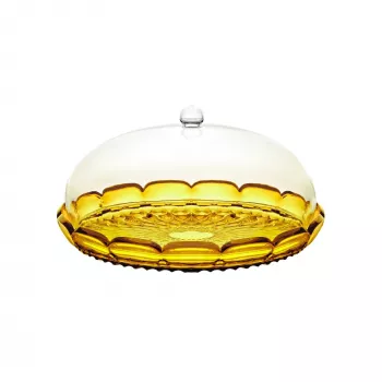 Guzzini Vanity Tortenständer mit Haube, Safrangelb