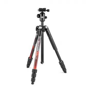Manfrotto MKELMII4RD-BH Element MII 4-Section Aluminum Tripod with Ball Head, Red