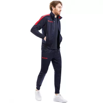 Givova Tuta Revolution Trainingsanzug-Set Navyblau/Rot L