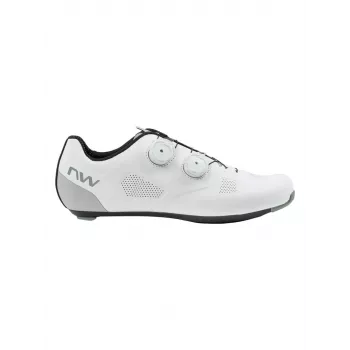 Northwave Revolution Rennradschuhe Weiß EU 44 - Dual SLW3 Drehverschluss, Morph Carbon 12 AAS Sohle, Steifigkeitsindex 12