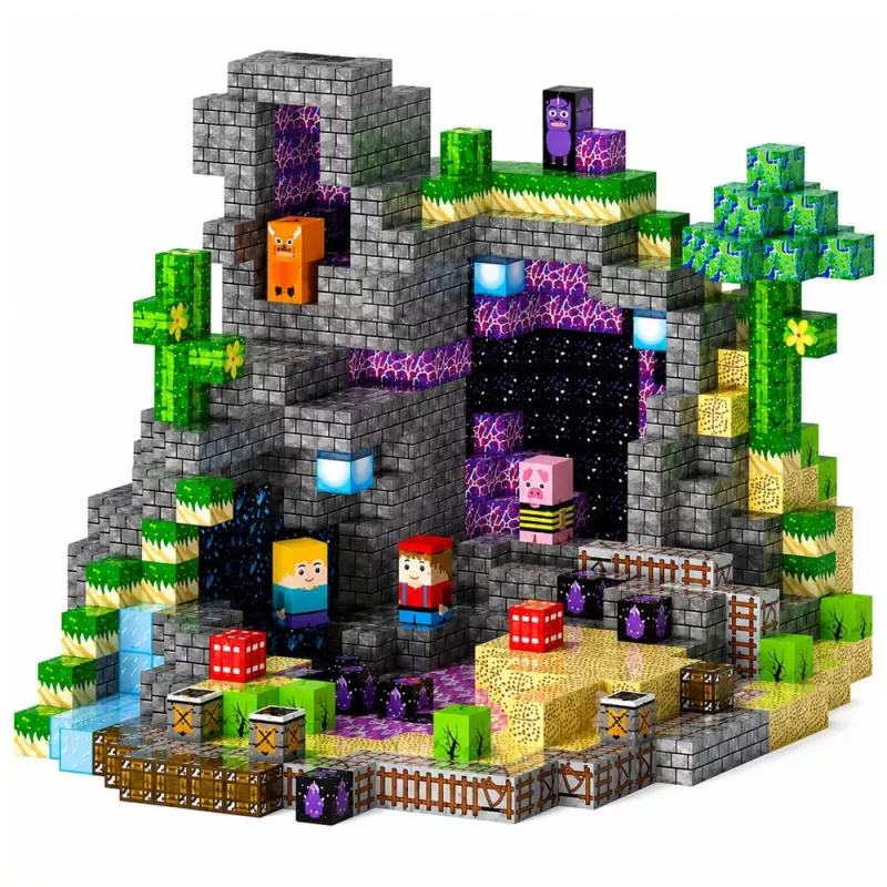 LEAN TOYS Magnetic Blocks Pixels Cubes Square World 100 Stück