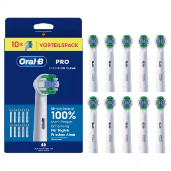 Oral-B Pro Precision Clean Ersatzköpfe, 10er-Pack, mittlere Borsten, CleanMaximiser-Technologie, kompatibel mit allen Oral-B-Akkuzahnbürsten außer Pulsonic & iO