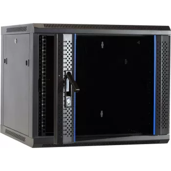 DSIT DS6609 9U Wandmontage-Serverschrank mit Glastür, 600x600x501 mm, Schwarz
