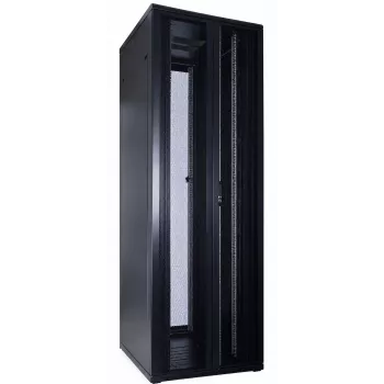 DSIT 47U 19 inch Server-Rack-Schrank mit perforierten Doppeltüren vorne und hinten, 800x1000x2250 mm, schwarz