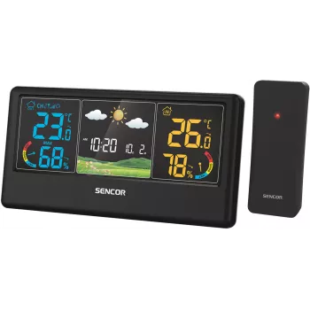 Sencor SWS 4100 B Funk-Wetterstation mit Farb-LCD und Außensensor
