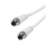 Vivanco VVSAT100MMW 10m weißes Koaxial-Satellitenantennenkabel F-Stecker auf F-Stecker RG6 75 Ohm doppelt geschirmt