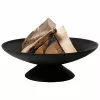 Fire Bowl L Gusseisen Feuerstelle für den Außenbereich, 60 cm rund, für Holz & Holzkohle, Schwarz