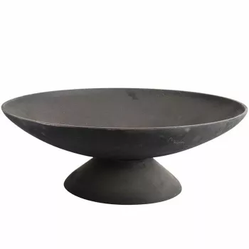 Fire Bowl L Gusseisen Feuerstelle für den Außenbereich, 60 cm rund, für Holz & Holzkohle, Schwarz