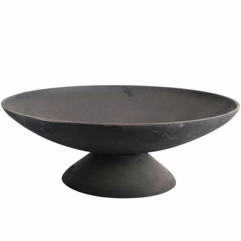 Fire Bowl L Gusseisen Feuerstelle für den Außenbereich, 60 cm rund, für Holz & Holzkohle, Schwarz