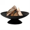 Fire Bowl L Gusseisen Feuerstelle für den Außenbereich, 60 cm rund, für Holz & Holzkohle, Schwarz