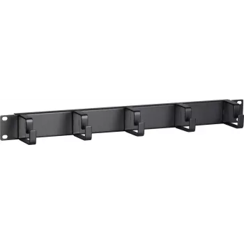 DSIT DS-1904 19 inch 1U Rack-Kabelmanagement-Panel mit 5 Metallhaken, Schwarz