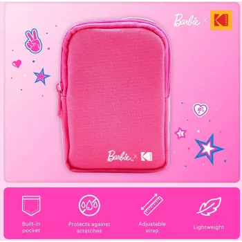 Kodak x Barbie Softcase mit Reißverschluss und Umhängegurt für Printomatic und Step Slim, rosa (RODBCMPK)
