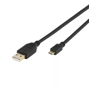 Vivanco VVITUSBAMICB10MK USB 2.0 Typ-A auf Micro-B Kabel, 1 m, Schwarz