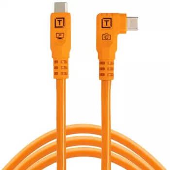 Tether Tools TetherPro Optima 10G USB-C-auf-USB-C-Winkelkabel, 1.8 m, Orange (CUC06RTG2-ORG)