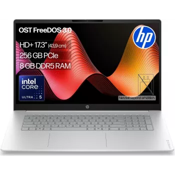 HP OmniBook 3 17-dg0054ngx 17,3 Zoll Full HD Laptop - Intel Core 5 225U, 8GB RAM, 256GB SSD, FreeDOS, Natur Silber