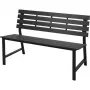 Stahl-Gartenbank 115x55x85 cm Schwarz Pulverbeschichtete Outdoor-Bank mit Rückenlehne und Armlehnen, 2-Sitzer, 240 kg Tragkraft