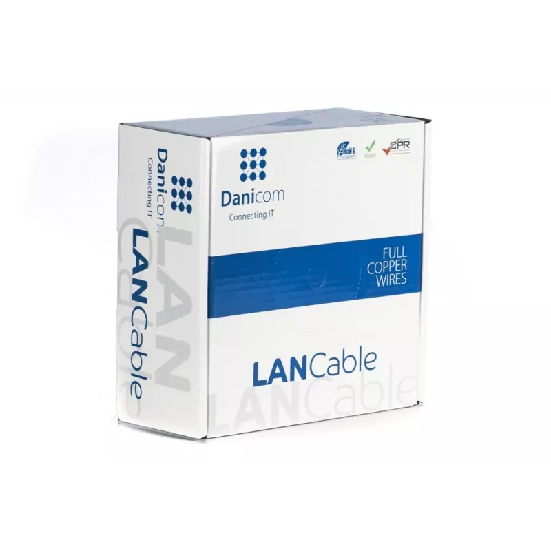 DSIT DANICOM CAT6A UTP 50m Außenkabel mit massivem Leiter, PE-Mantel (Fca) - Schwarz
