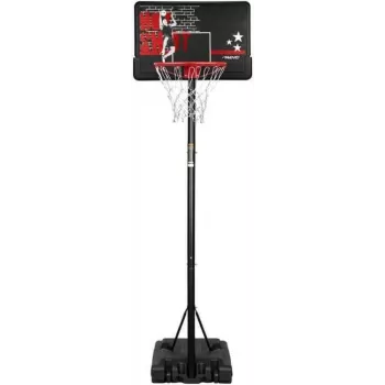 BASKETBALLSTAND HOT SHOT - Tragbarer Basketballkorb, höhenverstellbar 165-220 cm, 75x50 cm Polycarbonat-Brett, Stahlring, befüllbarer Sockel, für den Außenbereich