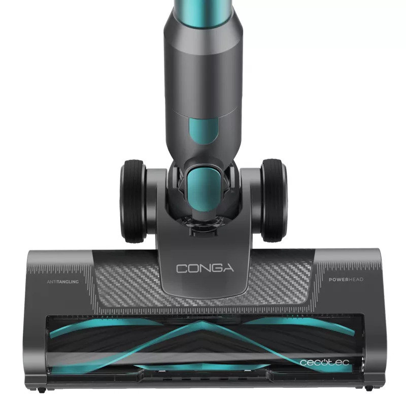 Cecotec Conga Rockstar P50 Akku-Staubsauger 3-in-1 Stabstaubsauger, 24 kPa Saugkraft, 65 min Laufzeit, bürstenloser Motor, LED-Display, Schwarz/Türkis