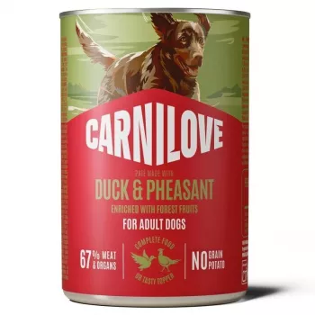 Carnilove Ente & Fasan Nassfutter für Hunde, 400g Dose, getreidefrei